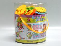 PVC桶雪花片字母积木,130块