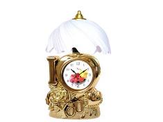 玫瑰花桃心台灯钟（乌金、金混装、白罗旋罩)