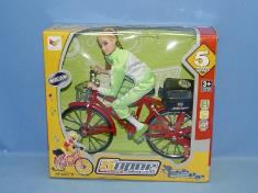 带灯光音乐电动坐女孩自行车(不包电)