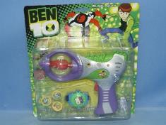 2色灯光音乐BEN10电动太空枪+发射器(不包电)