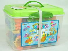 卡通音乐积木车58PCS