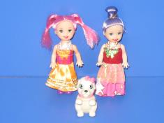 两个3.5寸时尚小芭芘配精灵狗系列