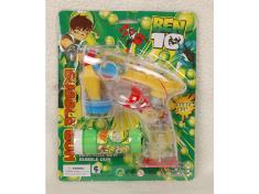 BEN10电动透明四灯光泡泡枪(不带音乐),不包电池