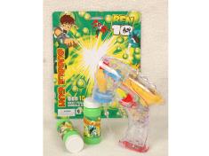 BEN10电动透明四灯光泡泡枪(带音乐),不包电池