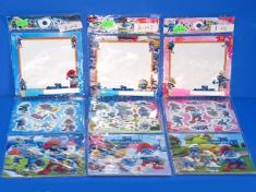 写字板+贴纸+拼图3款蓝精灵