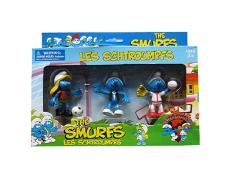 窗盒3只装3吋蓝精灵（4款）