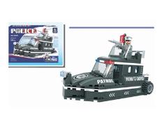 133PCS 警用巡逻艇4号积木