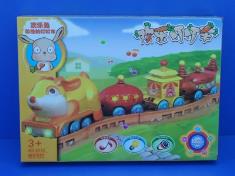 电动卡通兔轨道车带灯音乐(无包电)