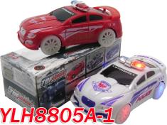 音乐明轮万向电动警车(红/白色混装)