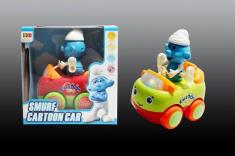 电动万向卡通蓝精灵车/带灯光、音乐、动作/二色混装