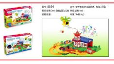 投影功能智力电动火车轨道积木小火车冒险记之星空小镇