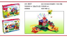 投影功能智力电动火车轨道积木小火车冒险记之星空小镇